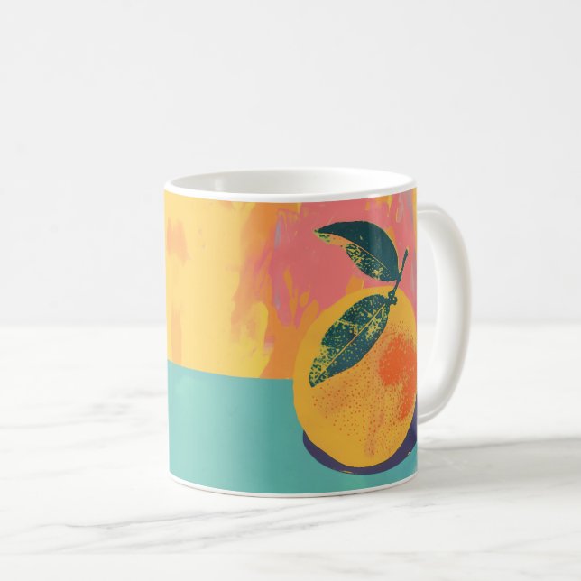 Taza De Café Risograma naranja (Anverso derecho)