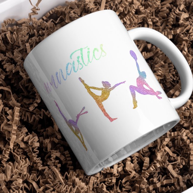 Taza De Café Rítmico Gimnástico Arcoiris Purpurina de dos tonos (Subido por el creador)