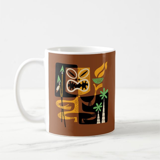 Taza De Café Rituales tribales antiguos: hombre con fuego y lan (Izquierda)