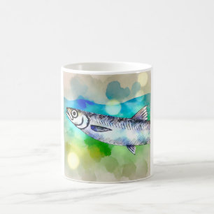 Taza De Café River Sardine 120724AREF113 - Watercolor