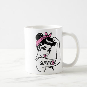 Taza De Café Riveter Cáncer de Mama Superviviente Concienciació