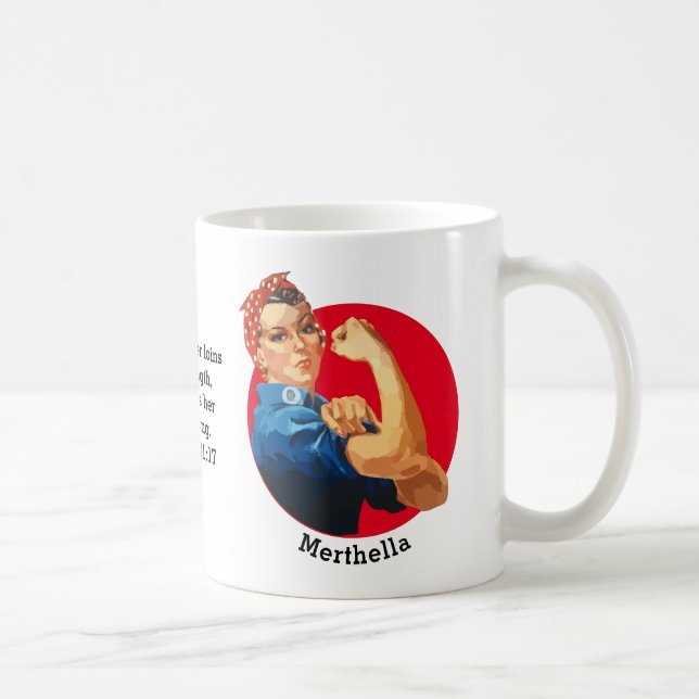 Taza De Café RIVETER ROSIE Vintage personalizado (Derecha)