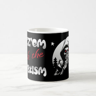 Taza De Café Rizz'em con el mortismo (B&W)