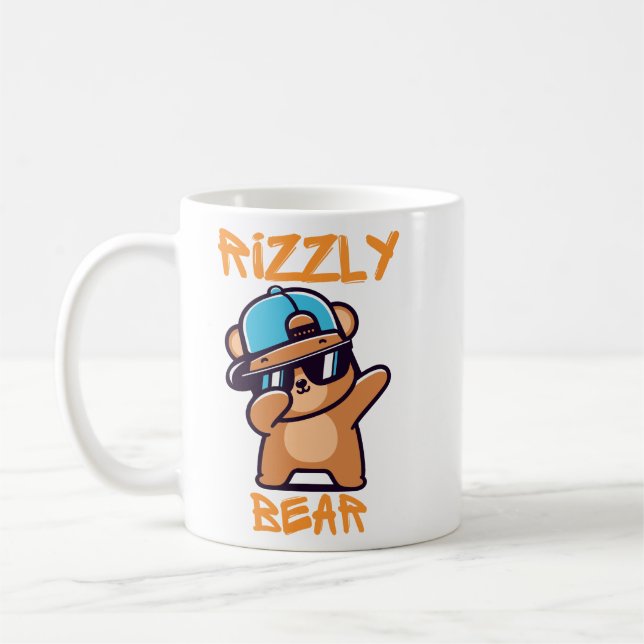 Taza De Café Rizzly lleva el oso Guay con gafas de sol (Izquierda)