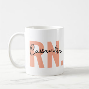 Taza De Café RN Café Mug con nombre ・Regalos de enfermeras regi