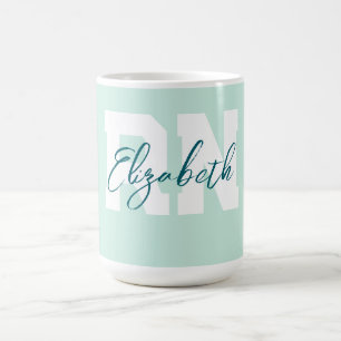 Taza De Café RN personalizado verde azulado