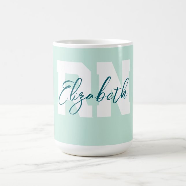 Taza De Café RN personalizado verde azulado (Centro)