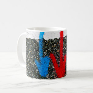 Taza De Café Road Marking Paint - Red Blue Arrows