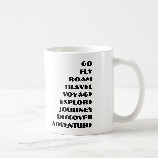 TAZA DE CAFÉ ROAM, VIAJE, VOYAGE, EXPLORE, VIAJE, DESCUBRIMIENT (Derecha)