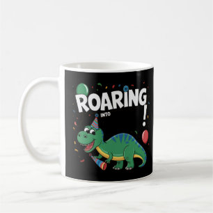 Taza De Café Roaring In Birthday Kids camiseta Guay