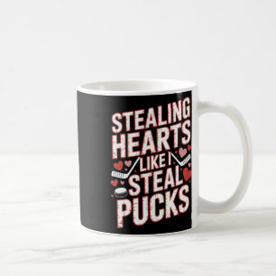 Taza De Café Robando Corazones Como Robó Discos de Hockey Valen