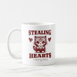 Taza De Café Robar corazones todos los días lindo gato Mascota