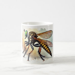 Taza De Café Robber Fly 131024IREF221 - Watercolor