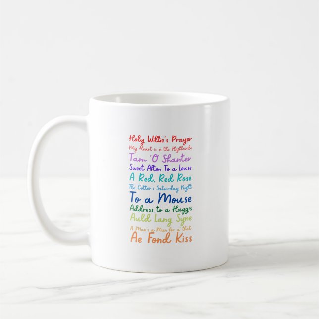 Taza De Café Robert Burns Poems - Mug (Izquierda)