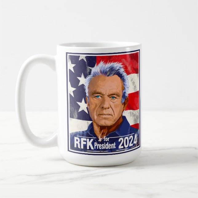 Taza De Café Robert F. Kennedy, Jr. para Presidente 2024, RFK J (Izquierda)