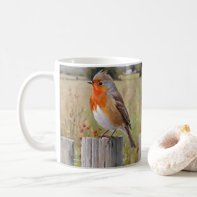 Taza De Café Robin Bird Mug (Con donut)