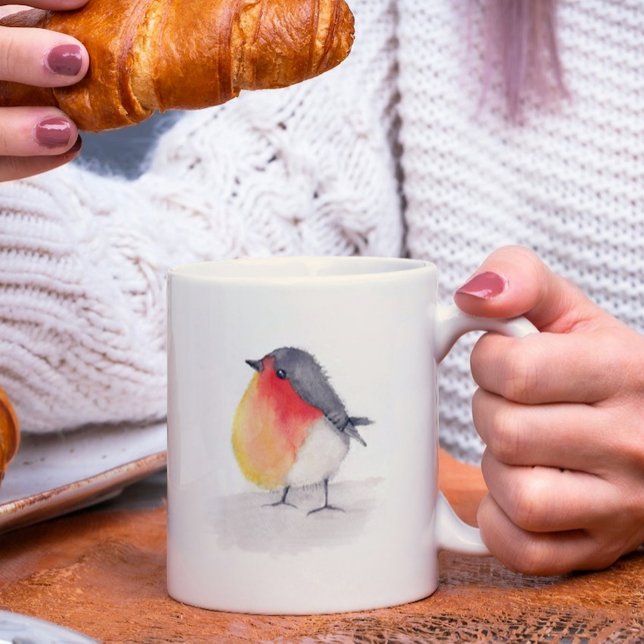 Taza De Café Robin de acuarela (Subido por el creador)