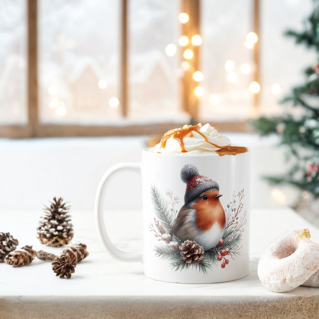 Taza De Café Robin de Winter Vibes (Subido por el creador)