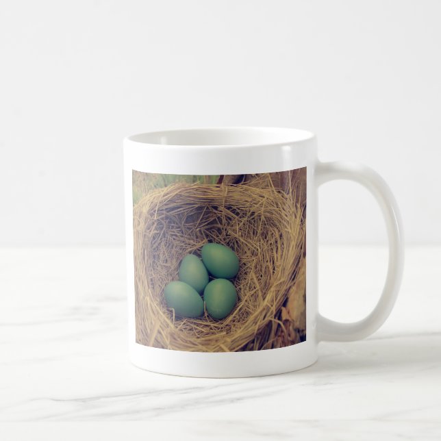 Taza De Café Robin Nest y Eggs (Derecha)