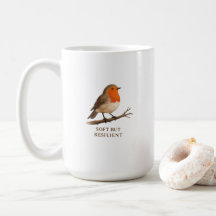 Taza de café Robin - Regalo de pájaro suave y resi