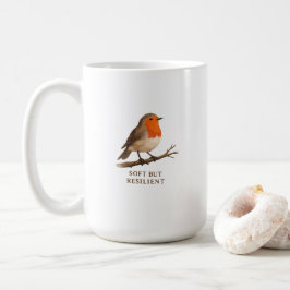 Taza de café Robin - Regalo de pájaro suave y resi