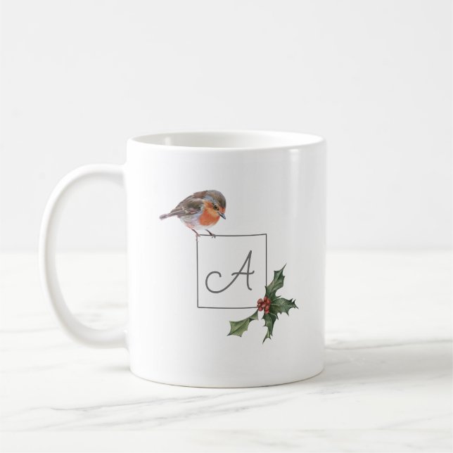 Taza De Café Robin y Holly Navidades Mug (Izquierda)