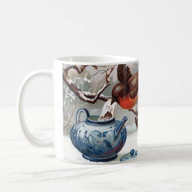 Taza De Café Robins victorianos haciendo té (Izquierda)