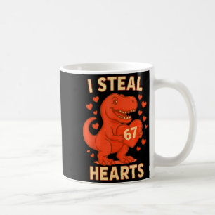 Taza De Café Robo 67 Corazones Día de San Valentín 67 Meme 6 7
