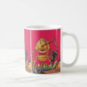 Taza De Café Robot Alien de Ciencia Ficción Antiguo Captura Hom