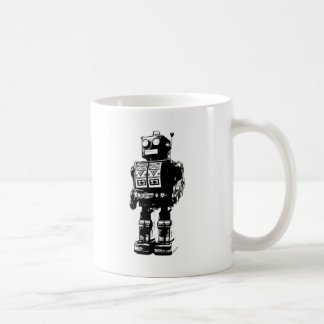 Taza De Café Robot blanco y negro