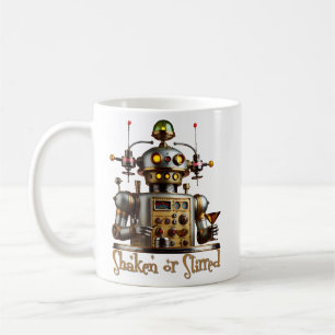 Taza De Café Robot Cantinero Futurista "Agitado o Revuelto"