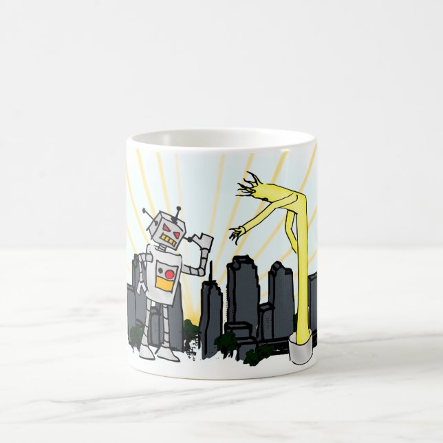 Taza De Café Robot contra hombre inflable del tubo (Centro)