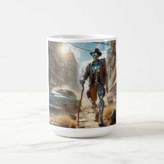 Taza De Café Robot en la ciudad fantasma