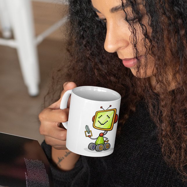 Taza De Café Robot feliz sobre ruedas Mug (Subido por el creador)