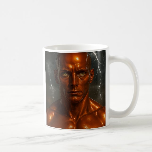 Taza De Café Robot humanoïde enflammé (Derecha)