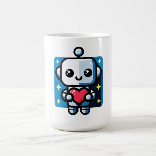 Taza De Café Robot lindo con corazón - Amor Adorable y Tecnolog