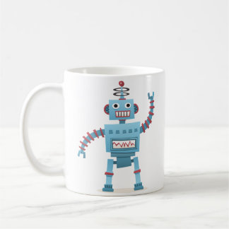 Taza De Café Robot retro lindo personalizado de niños androides