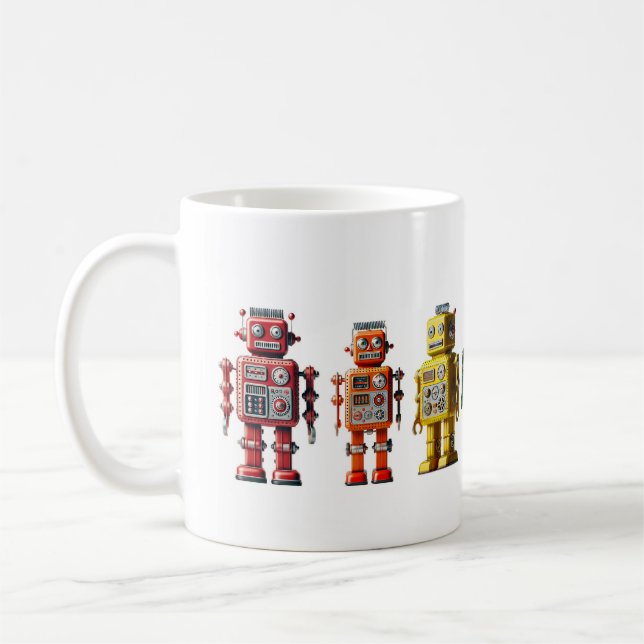 Taza De Café Robots arco iris (Izquierda)