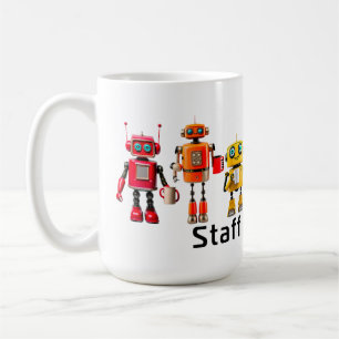 Taza De Café Robots de la reunión del personal