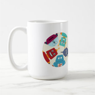 Taza De Café robots mirando hacia abajo