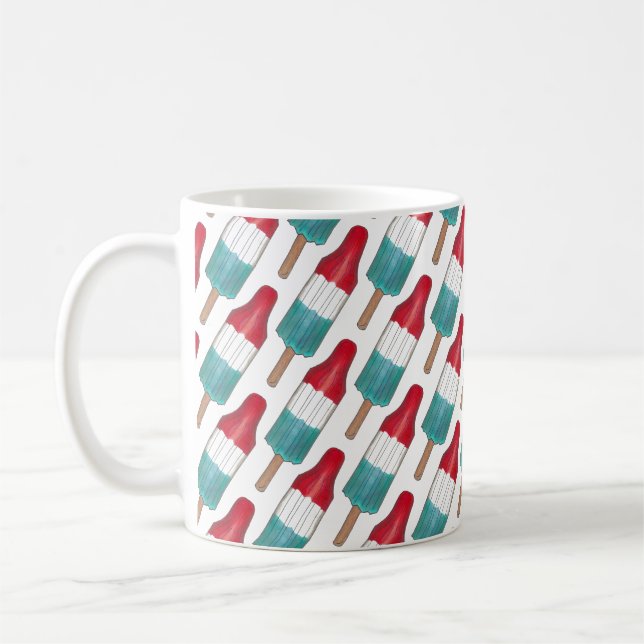 Taza De Café Roca azul azul rojo patriótico Pop Popsicle EE.UU. (Izquierda)