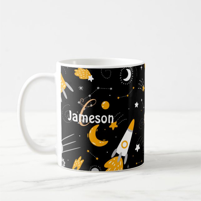 Taza De Café Roca espacial Stars Moon Night Sky (Izquierda)