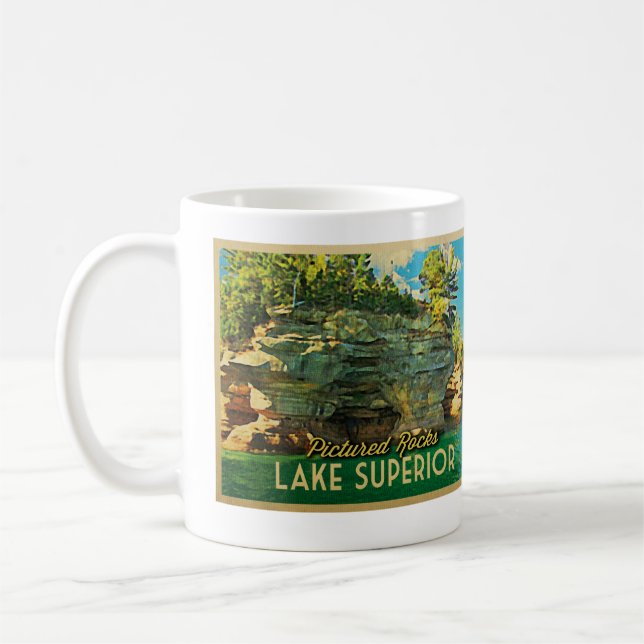Taza De Café Rocas fotográficas del lago superior (Izquierda)