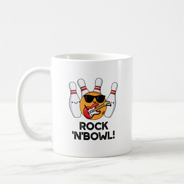 Taza De Café Rock And Bowl Funny Bowling Pun (Izquierda)
