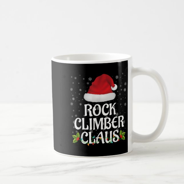 Taza De Café Rock Climber Claus Christmas Lights Pajama Family  (Derecha)