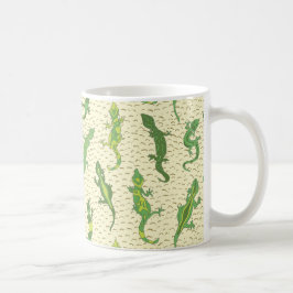 Taza De Café Rock Climbing Geckos en amarillo - patrón sin fisu