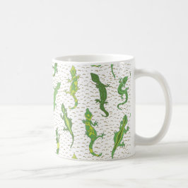 Taza De Café Rock Climbing Geckos en amarillo - patrón sin fisu