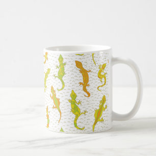 Taza De Café Rock Climbing Geckos en amarillo - patrón sin fisu