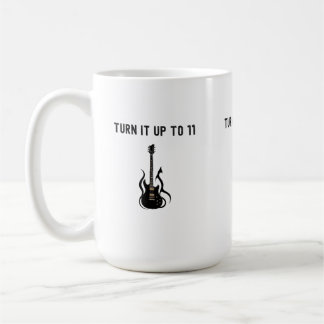 Taza De Café Rock Guitar “Turn It Up to 11” Graphic Design