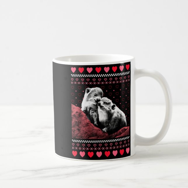 Taza De Café Rock Hyrax Valentine's Day Ugly Sweater Style  (Derecha)